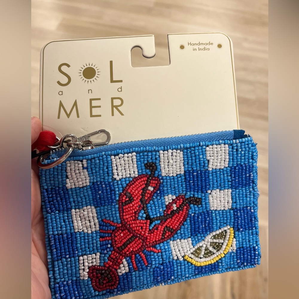 Beaded lobster change purse